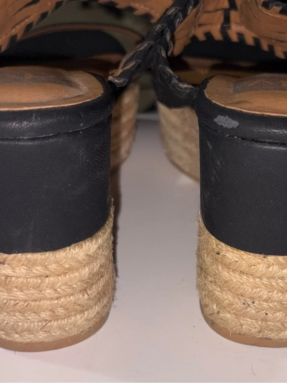 DV by Dolce Vita Women’s Black Braided Platform Wedge Sandals Size 9 Espadrille